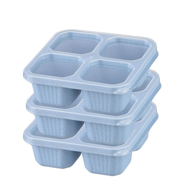 GUANGHONG 3 Pcs Bento Contenants à Collation Réutilisables Boîte à 4 Compartiments Contenants de Préparation de Repas pour Enfants Adultes Contenants de Stockage Alimentaire pour École Travail Voyage
