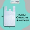 thumbnail image 2 of Clear White Plastic T-shirt Bags with Handles - 12"X7"X23" & (1000 Bags), 2 of 7
