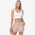 thumbnail image 5 of Women's Sequin Shorts Elastic Waist Sparkly Party Bottoms with Pockets - Large, Gold, 5 of 6
