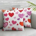 thumbnail image 3 of Pratyus Hearts Dots Pink Home Furnishing Throw Pillow Cover Printed on Both Sides for Car Couch Bedroom 22x22in, 3 of 5