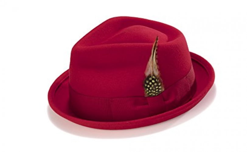 red wool felt hat
