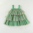 thumbnail image 2 of Glisme Girls Dresses Toddler Sleeveless Holiday Party Tiered Mesh Dress Dance Party Dresses Green Sundress Size 18-24 Months, 2 of 4