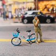thumbnail image 1 of Resina 1/64 personas pequeñas con bicicleta carretera Micro paisaje construcción juguetes decoración para caja de cerillas Azul Baoblaze figura de gente en miniatura, 1 of 8