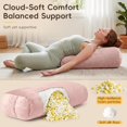 thumbnail image 3 of Yoga Bolster Pillow,Washable Velvet Cover, for Restorative Yoga Meditation, Foam particles + silk floss, with handles, Removable washable velvet cover, 25"x12"x5"curved wedge for support and stretch, 3 of 7