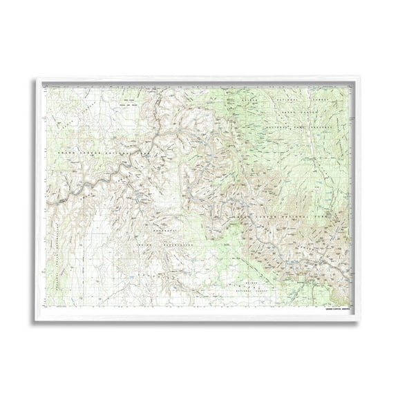 Stupell Industries Grand Canyon National Park Reserve Topographic Map Geography, 14 x 11, Design by Daphne Polselli