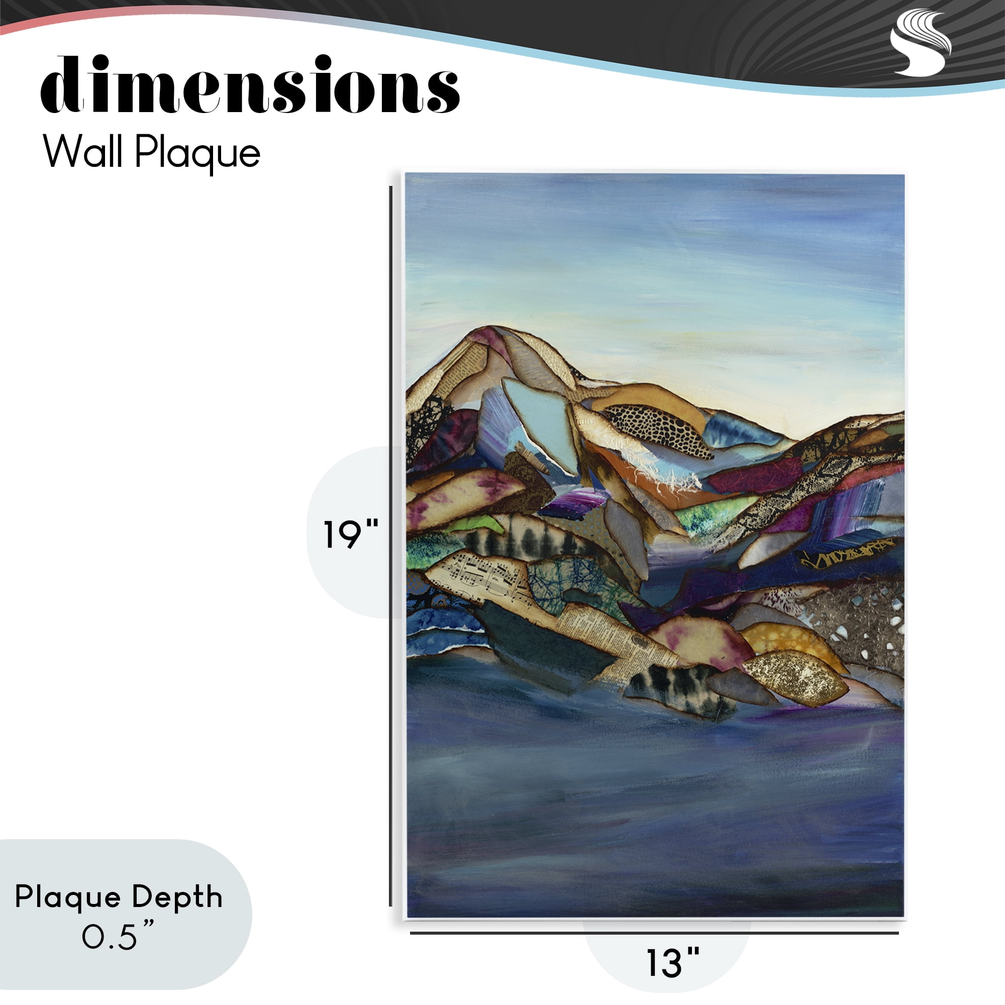Stupell Industries Patchwork Collaged Mountains Wall Plaque Art, design by Van Horne-Borcherding