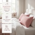 thumbnail image 2 of Unique Bargains 2 Pack Cotton Pillowcase Smooth Cooling Pillow Cases Envelope Closure Queen Coral red - khaki, 2 of 5