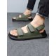 thumbnail image 4 of Men Hook-and-loop Fastener Sandals, Fashionable Green PVC Footbed Sandals, 4 of 4