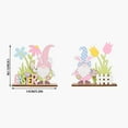 thumbnail image 3 of BKER 2PC Easter Tabletop Decorations Signs Easter Wooden Table Bunny Gnome Easter Party Scene Decorative Props Easter Gifts Easter Decorations For The Home, 3 of 5
