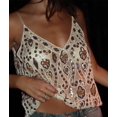 thumbnail image 6 of Women Semi See Through Sparkly Tank Top Sleeveless V Neck Floral Sequin Camisole Outfits Color XS, 6 of 8