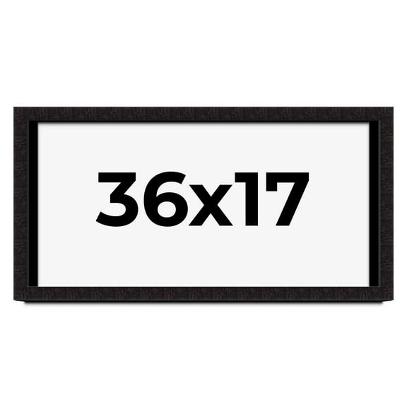 36x17 Shadow Box Black Solid Wood Display Picture Frame | 1 Inch Rabbet Depth | | 1.375 Inch