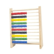 Colorful Abacus Beads Counting Toy 10 Rows Abacus Learn Math, with 100 Beads Counting Kids Counting Toy for Preschool Toddlers S Wood Color