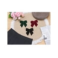 thumbnail image 5 of INSPIRE CHIC Women's Velvet Brooch Vintage Bow Pre-Tied Pin Bow Tie One Size Dark Green, 5 of 5