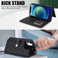 thumbnail image 5 of Allytechgroup Wallet Case for iPhone 11 with Credit Card Slot, RFID Blocking PU Leather Case with Lanyard & Shoulder Strap & Kickstand Shockproof Bumper for Women Men, Black, 5 of 8