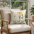 thumbnail image 4 of Pillow Covers 20x20 Set of 2, Yellow Spring Floral Square Throw Pillow Covers for Couch/Sofa/Living Room, Summer Botanical Flowers Rustic Decorative Soft Pillowcases for Couch Throw Pillows, 4 of 9
