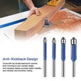thumbnail image 2 of <p>Flush Trim Bit Flush Trim Router Bit Double Bearings Flush Trim Bit Straight Bit 4Pcs Flush Trim Bit Set 6mm Shank Top Double Bearings Straight Router Professional Woodworking, 2 of 7
