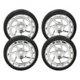 thumbnail image 3 of Almencla 4 Pieces RC Car Tires Wheel Rim and Tires Set Replacements for 1:18 Scale RC Touring Truck Accessory Spare Parts Argent, 3 of 8