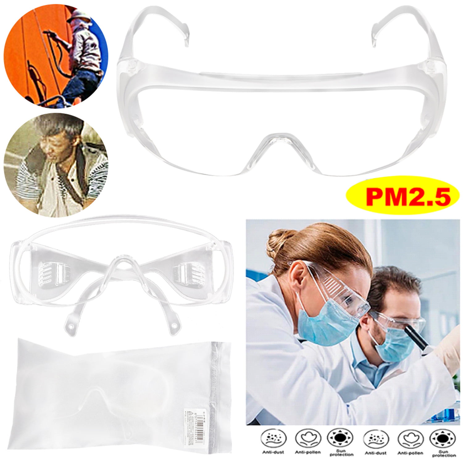 Details about   Safety Goggles Eye Protection Anti-Fog Anti-virus Glasses Unisex Clear Vented 