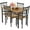Rustic Brown, variant on Yesfashion Dining Table Set for 4, Kitchen Table with 4 Chairs, Metal and Wood Rectangular 5-Piece Dining Table Furniture Set with Storage Rack for Small Space, Apartment, Rustic Brown