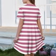 thumbnail image 5 of CCRFTGI Short Sleeve Dresses for Child Girls Size 10-12 Basic 2026 Summer A Line Skater Dress Cute Striped Dresses Holiday Girls Fashion Pink 11-12 Years, 5 of 5