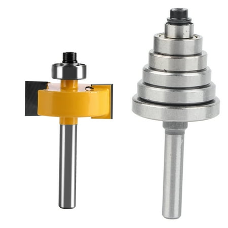 

1/2 H - 1/4 Shank Rabbet Router Bit with 7 Bearings Set for Solid Wood Particle Board Plywood