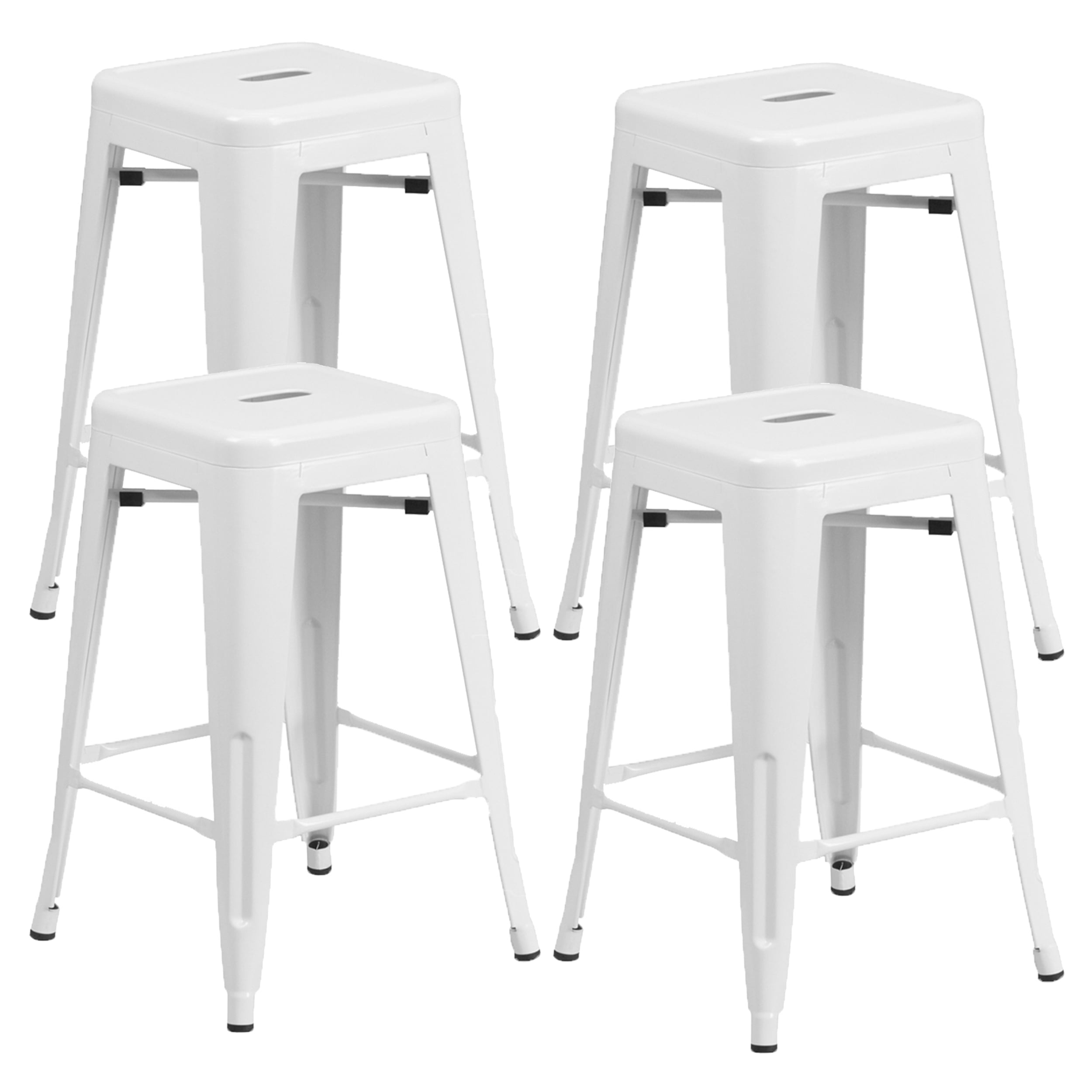 Brage Living Direct 24 Inch Metal Bar Stools Counter Height Barstools