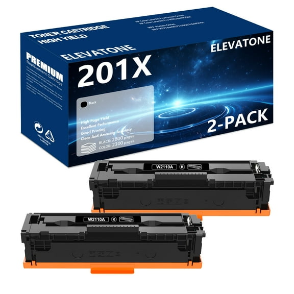 201X Toner Cartridges Compatible for HP 201X 201A Toner Cartridges High Yield HP Color Laserjet Pro MFP M277dw M252dw M277 M252 M277n CF400X (2-Pack Black)