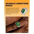 thumbnail image 3 of Bestyle Created Emerald Signet Rings for Men Stainless Steel Thumb Pinky Rings Father's Day Birthday Gifts for Dad Son Husband Size 7-14, 3 of 9