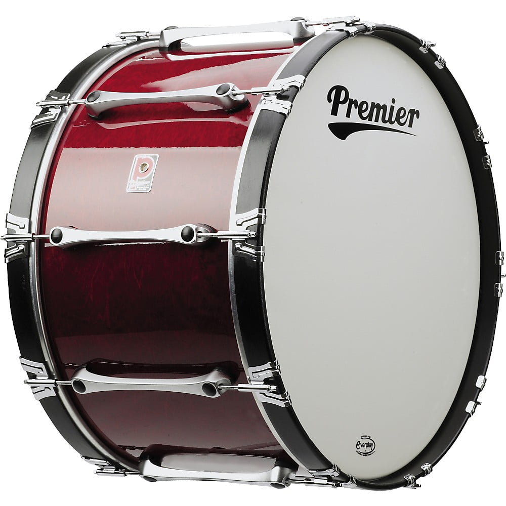 Premier Revolution Series 32x14" Marching Bass Drum Flame Red Lacquer