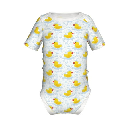 

Yiaed Yellow Rubber Duck Print Infant Climbing Short Sleeve Onesie One-Piece Baby Bodysuit Clothes 0-12 Months -12 Months