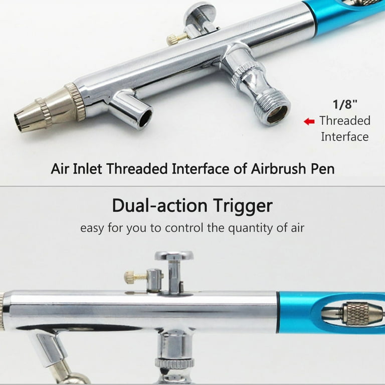 Airbrush Kit Mini Single Action Air Brush Set Siphon Feed 0.8mm