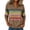 (New43)Brown, variant on Women's Striped Half Zip Sweatshirt Casual Sporty Long Sleeve Pullover Tops Crewneck Collar Sweater Comfy Fall Spring Gym Workout Running Basic