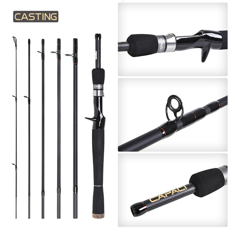 CAPACI 2.1m / 2.4m 6 Sections Carbon Spinning Casting Fishing Rod Lure  Fishing Rod Hand Pole Fishing Tackle