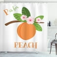 thumbnail image 1 of Ambesonne Peach Shower Curtain, Learning P is for Peach Fruit, 69"Wx84"L, Apricot Olive Green, 1 of 3