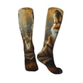 thumbnail image 5 of Lsque Streamside Meditating Fox Printed Crew Socks Men's Women's LightWeight Thin Casual Calf Socks ,Knee High Socks,Cotton Socks, 5 of 9