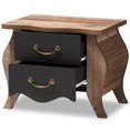 thumbnail image 3 of Bowery Hill 2 Drawer Wood Nightstand in Black and Oak, 3 of 10