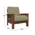 thumbnail image 4 of Carson Carrington  Mission-style Cushioned Solid Wood Arm Chair Tan, 4 of 5