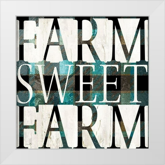 Sophie 6 26x26 White Modern Wood Framed Museum Art Print Titled - Farm Sweet Farm