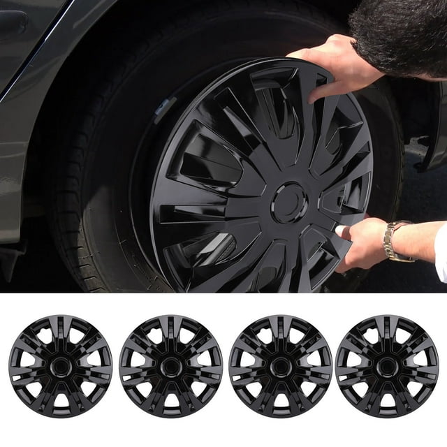 Enjoliveur de Moyeu de Roue, 16 Pouces Universel à Clipser en ABS de Remplacement pour Voitures Camions VUS 4 Pcs