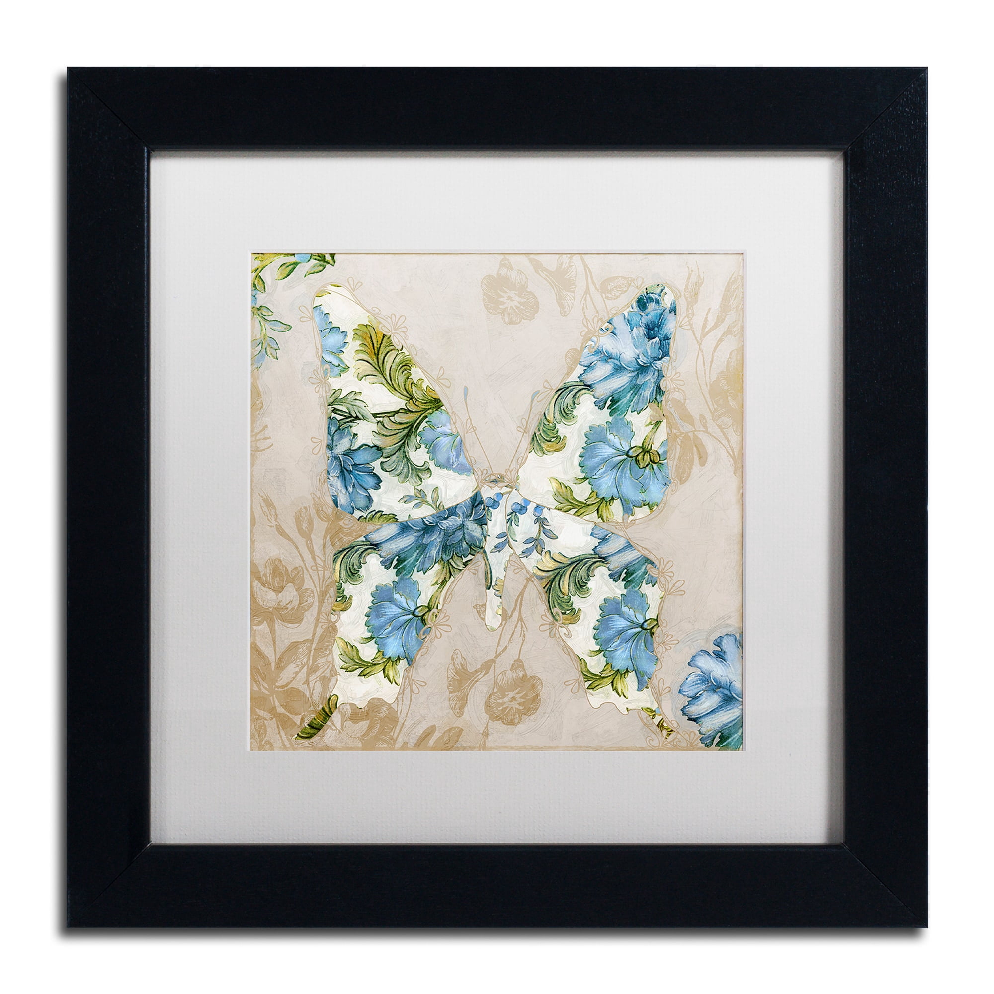 Trademark Fine Art "Winged Tapestry I" Canvas Art by Color Bakery White Matte, Black Frame