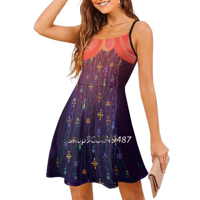Robe Évasée Col Carré Robe Élégante Mode Féminine Imprimée Robe Nuage Élèvement Étoile Explosion Motif Géométrique Bleu Foncé