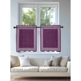 thumbnail image 4 of Dark Purple Retro Greek Key Tier Curtains 36 Inch Length,Sheer Curtains for Bedroom Living Room Window Geometric Greece Ancient Farmhouse Small Kitchen Curtains & Drapes 27.5"x36" 2 Panels, 4 of 6