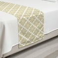 thumbnail image 2 of Oriental Bed Runner, Pattern in Yellow Golden Tone Cultural Traditional Feels, Decorative Accent Bedding Scarf for Hotels Homes and Guestrooms, Twin, Dark Mustard White, by Ambesonne, 2 of 2