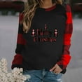 thumbnail image 2 of Christmas Shirts for Women 2024 Long Sleeve Merry Christmas Printed T-Shirt Fashion Casual Blouses Round Neck Pullover Tops, 2 of 4