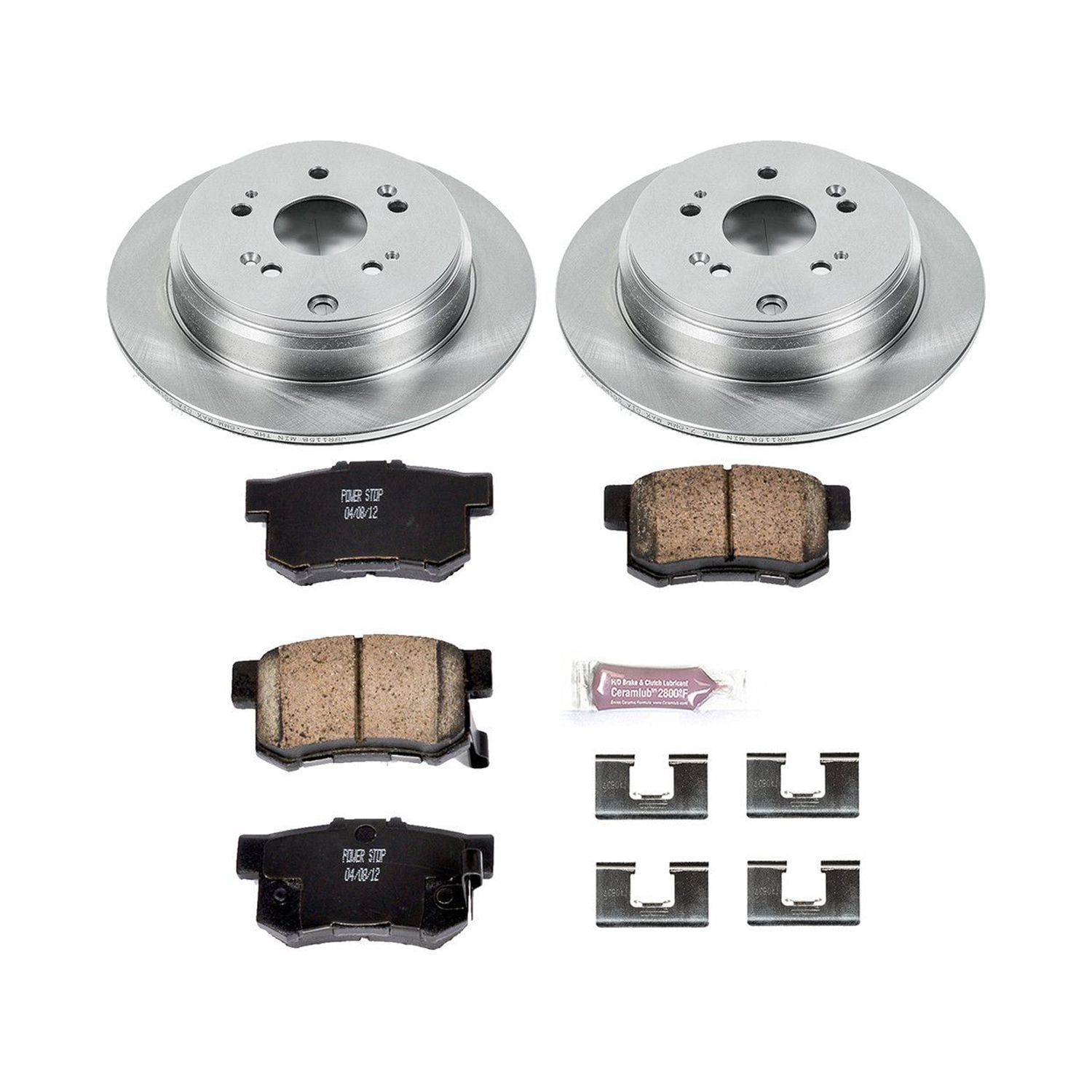 Power Stop Rear Stock Replacement Brake Pad and Rotor Kit KOE3098