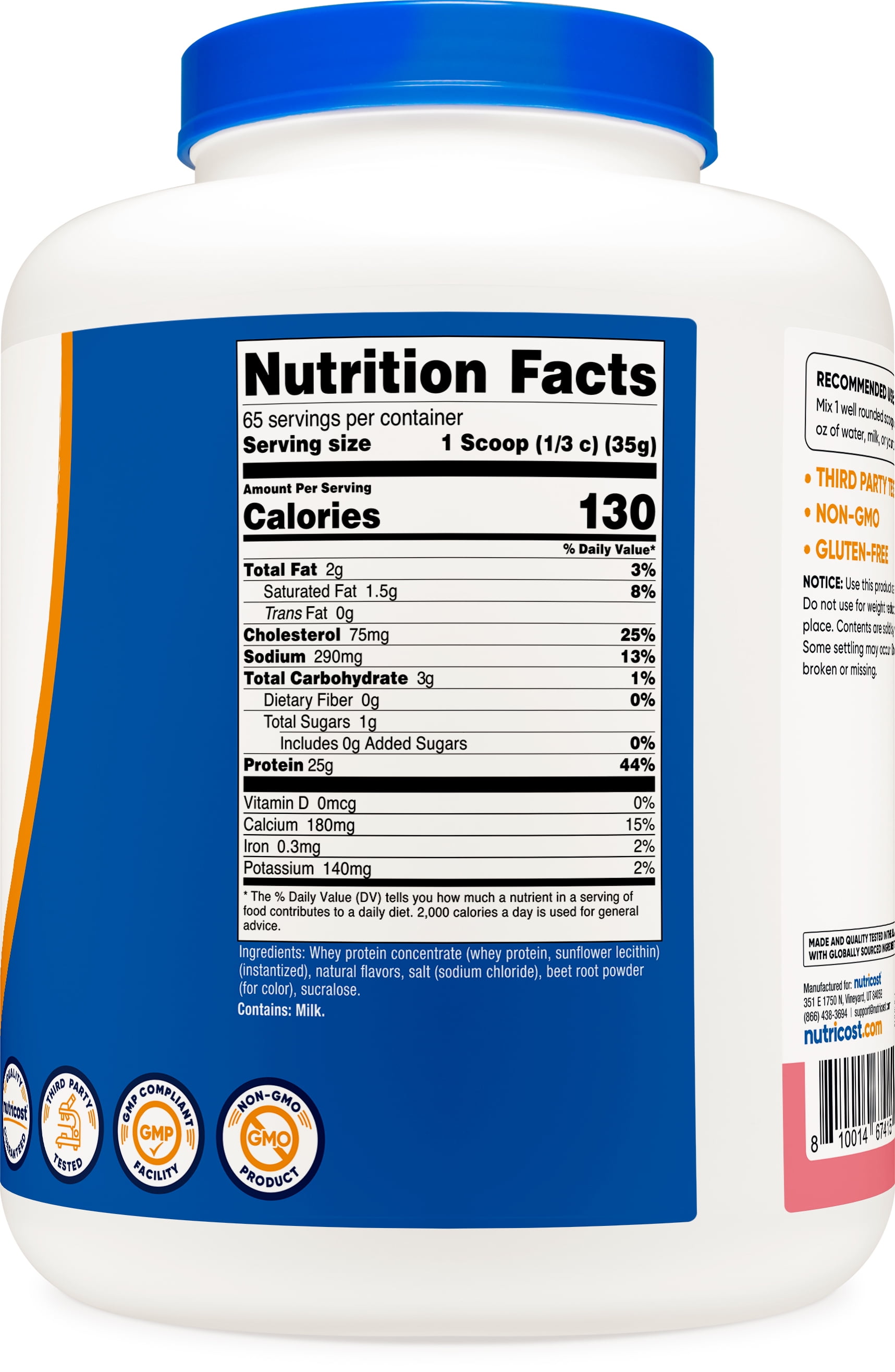 Nutricost Whey Protein Concentrate Powder (Strawberry Milkshake) 5LBS - Protein Supplement