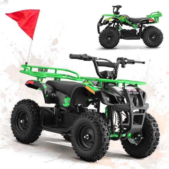 HOVERHEART 500W 36V Battery-Powered Ride-on ATV 4-Wheeler with Suspension,15 Mile Range,Green