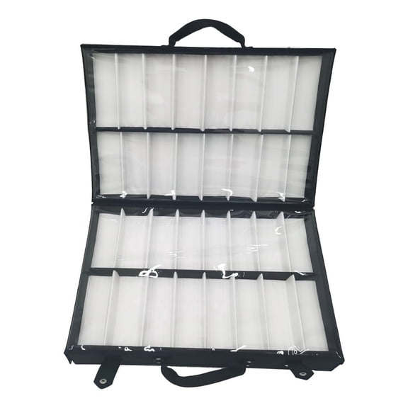 64 Slots Eyeglasses Storage Display Suitcase Portable Eyewear Organizer Box