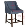 thumbnail image 5 of SAFAVIEH Dylan Modern Linen Espresso Rubberwood Counter Stool, Navy, 5 of 7