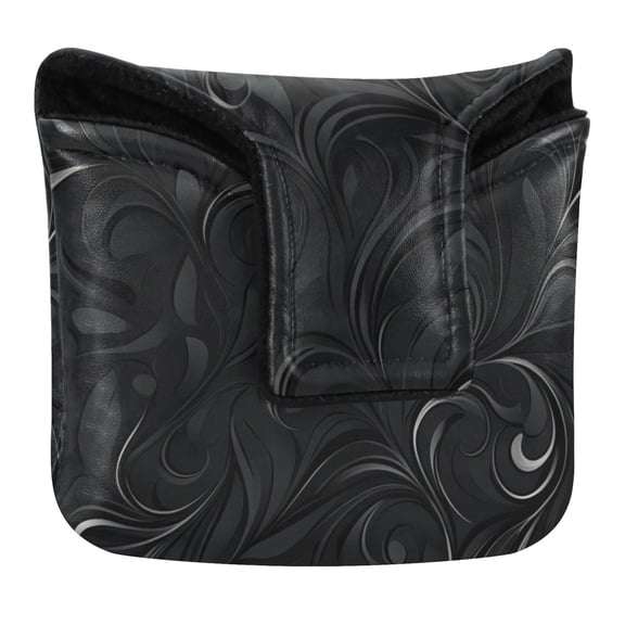 Haosy Dark Mysterious Swirling Plants Golf Mallet Putter Cover Strong Magnetic Leather Golf Club Headcover Closure